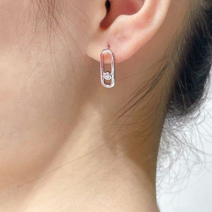 [Luxe Jewelry]MOVE UNO SMALL 1 DIAMOND EARRINGS