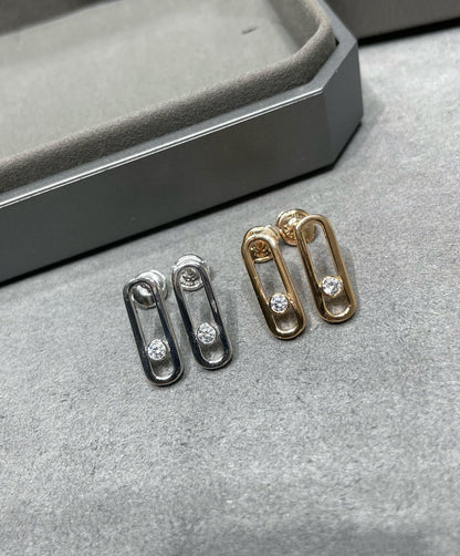 [Luxe Jewelry]MOVE UNO SMALL 1 DIAMOND EARRINGS