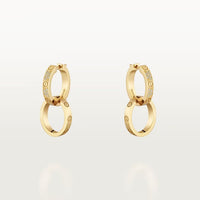 [Luxe Jewelry] LOVE 3.3MM DANGLE HALF DIAMOND EARRINGS