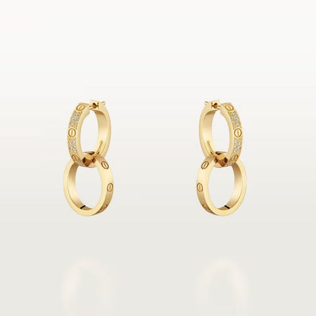 [Luxe Jewelry] LOVE 3.3MM DANGLE HALF DIAMOND EARRINGS