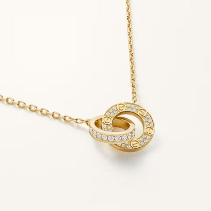 [Luxe Jewelry] LOVE  FULL DIAMOND PENDANT NECKLACE
