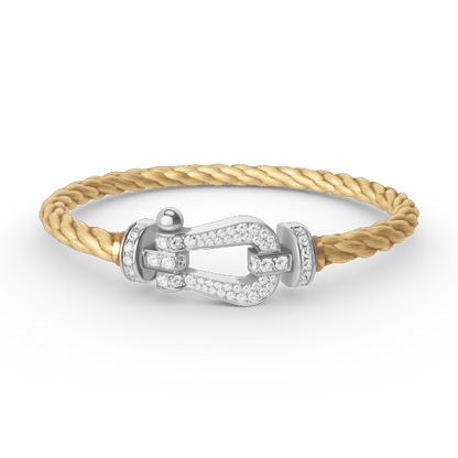 [Luxe]FORCE LARGE HORSESHOE FULL DIAMOND BRACELET SILVER