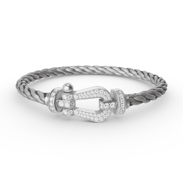 [Luxe]FORCE LARGE HORSESHOE FULL DIAMOND BRACELET SILVER