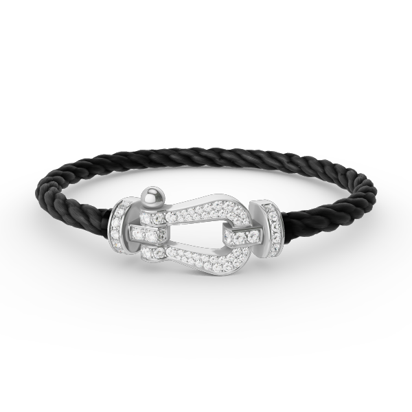 [Luxe]FORCE LARGE HORSESHOE FULL DIAMOND BRACELET SILVER