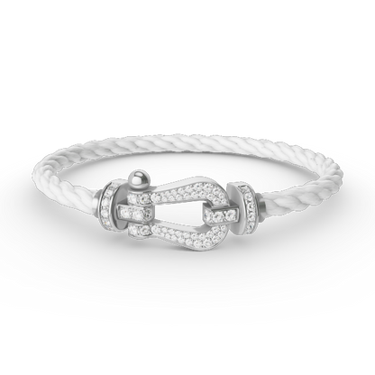 [Luxe]FORCE LARGE HORSESHOE FULL DIAMOND BRACELET SILVER